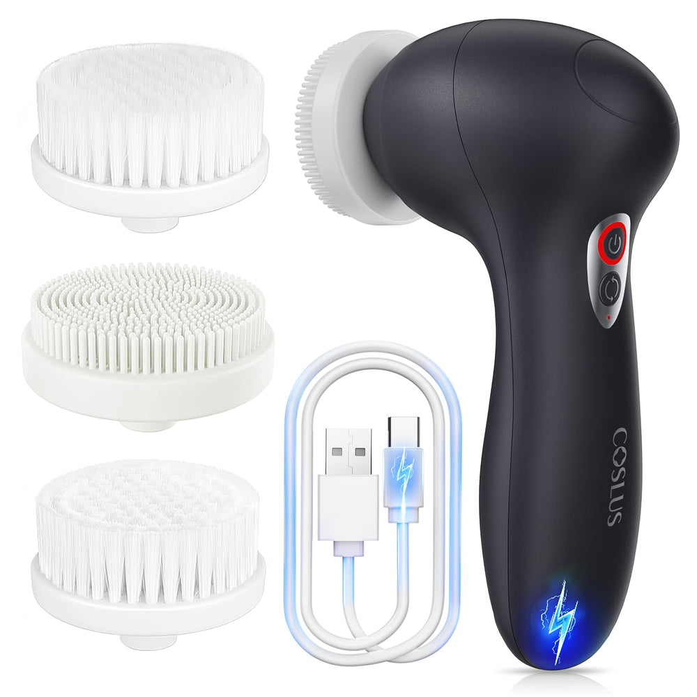 COSLUS brosse visage bi-directionnelle, nettoyage en profondeur des pores et démaquillage doux.