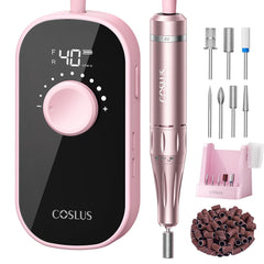 COSLUS foreuse à ongles électrique 40000 tr/min en rose pour des finitions nettes