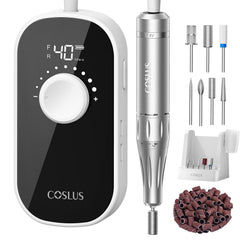 COSLUS perceuse à ongles pro rotation 40000 rpm pour un limage précis.