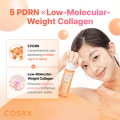 Ingrédients PDRN et collagène dans COSRX, action nourrissante.
