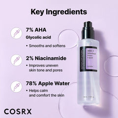COSRX 7% Glycolic Acid toner pour view for quick, even application.