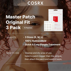 Close-up of COSRX hydrocolloid patch absorbing moisture from a blemish.