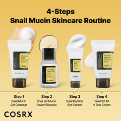 COSRX All About Snail Mucin Crème Contour Yeux, contient des peptides pour le regard.
