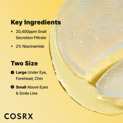 Cosrx masque yeux: deux tailles pour un ajustement précis
