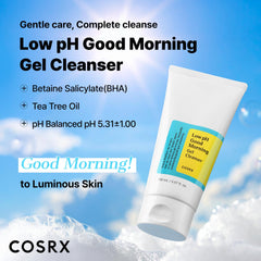 COSRX gel-nettoyant visage, texture gel purifiante sans tiraillement