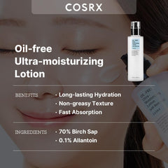 COSRX lotion sèche absorption rapide: pénètre rapidement pour sensation de fraîcheur.