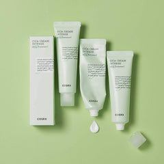 CosRX cream with centella leaves on display suggests a soothing routine for sensitive skin