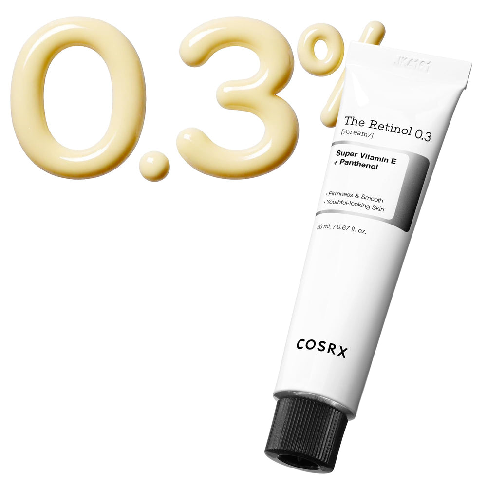 COSRX Retinol 0,3% Crème au flacon, idéal pour lisser les ridules.