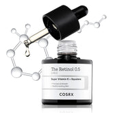 COSRX Retinol 0,5% Oil – Bouteille-pompe facilitant l'application nocturne en douceur