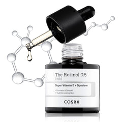 COSRX Retinol 0,5% Oil – Bouteille-pompe facilitant l'application nocturne en douceur