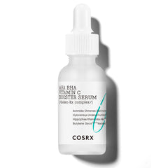 COSRX AHA BHA Vitamin C Booster Serum — flacon clair prêt à l'usage quotidien.