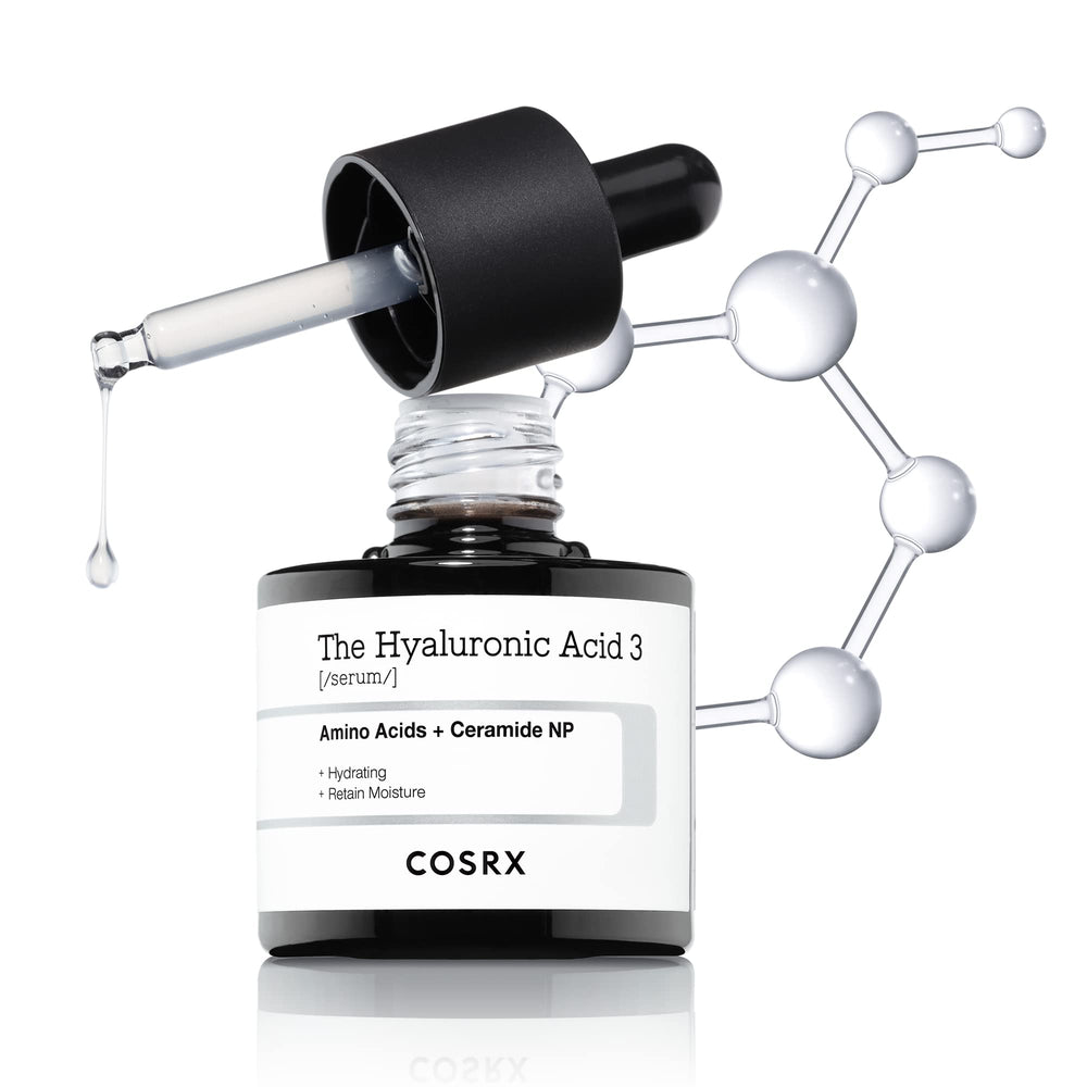 COSRX Sérum Hyaluronique 3% dans la bouteille, hydratation en profondeur possible.