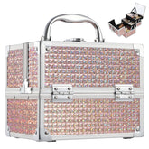Costravio coffret maquillage avec miroir, rose pailleté, idéal pour les vanités