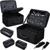 Costravio grand sac maquillage double couche pour organiser palettes volumineuses