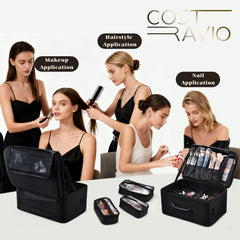 Costravio sac-maquillage trois sachets transparents pour accès rapide