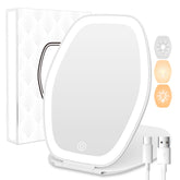 COSYGLOW miroir maquillage de voyage hexagonal avec éclairage intégré pour retouches rapides.