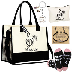 Sac tote Cotwinter, design musique chic, parfait pour le quotidien et les courses.
