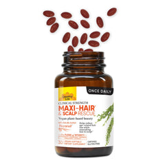 Country Life Maxi-Hair Rescue — gélules faciles à avaler, potentiellement bénéfiques pour la vitalité capillaire.