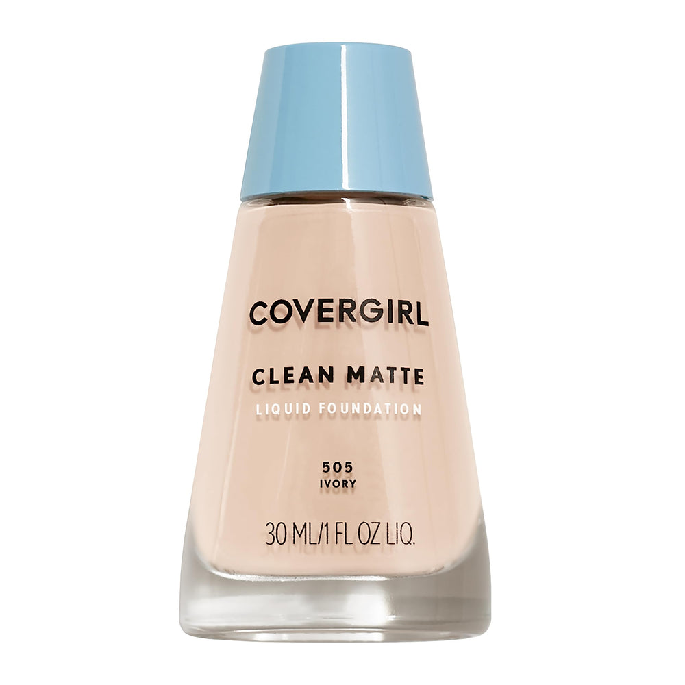 COVERGIRL fond de teint Clean Matte Ivory 505 en bouteille pour un fini mat durable
