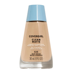 Fond de teint COVERGIRL mat Buff Beige 525 avec pompe, fini uniforme.