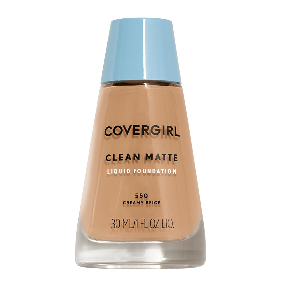 CoverGirl fond teint liquide matte 550 sur bouteille, fini velouté.