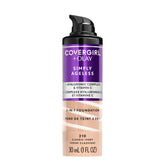 COVERGIRL OLAY Simply Ageless flacon pompe, application précise pour un teint homogène.