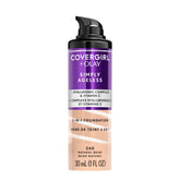 COVERGIRL & OLAY Simply Ageless emballage pompe pratique et précis.