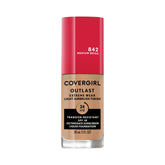 Covergirl Outlast Extreme Wear – bouteille et verse pour une texture légère et couvrance naturelle.