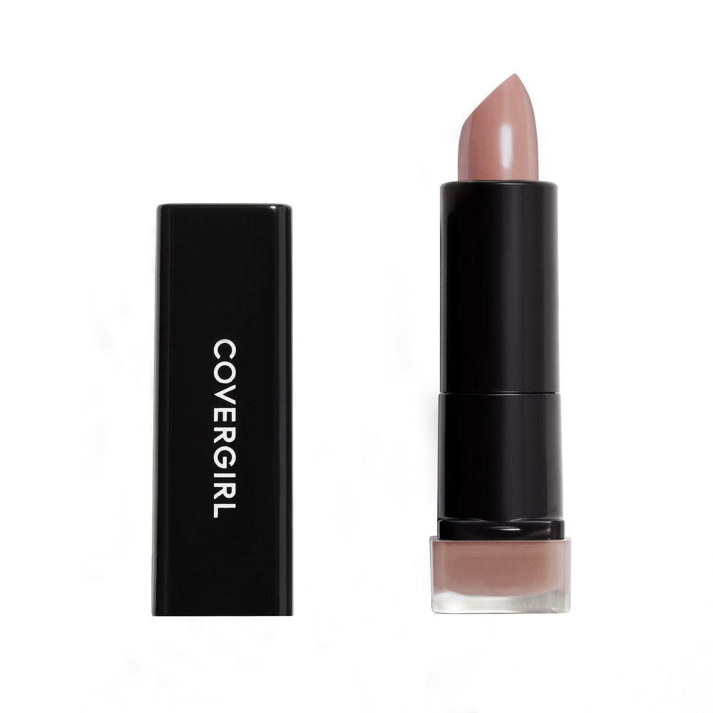 CoverGirl Exhibitionist Lipstick Tempting Toffee 255, couleur riche et hydratante pour des lèvres douces.
