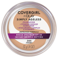 COVERGIRL Simply Ageless: bouteille pompe et teinte ivoire 205 pour un éclat frais