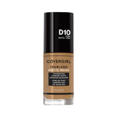 Covergirl TruBlend Matte Made foundation bottle close-up in D10 Golden Caramel for matte finish