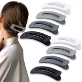 Pinces larges plat Cptots noir mat offrant un maintien durable sans serrer les cheveux.