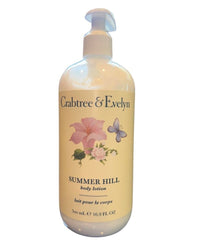 Crabtree & Evelyn Summer Hill Lotion, bouteille, hydratation légère et parfum estival tout au long de la journée.