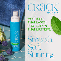 Crack Hair Fix brume anti-frizz, contrôle des frisottis et brillance naturelle.