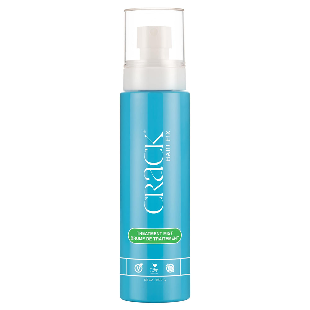 Crack Hair Fix brume hydratante sur bouteille, démêlage facilité et douceur des cheveux.