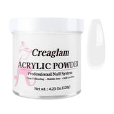Creaglam Poudre Acrylique: pot 120 g, fini clair durable.