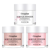 Creaglam poudre acrylique rose clair, base durable pour ongles