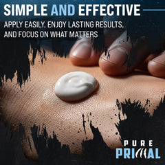 Crème retardatrice Pure Primal – application facile qui s’intègre rapidement à votre routine.