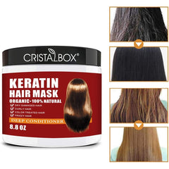 CRISTALBOX Masque Keratine, application facile et soin profond pour cheveux.