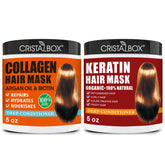 CRISTALBOX Masque Keratine – bouteille prête à nourrir cheveux secs et cassants.