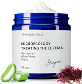 Crogooe eczema cream bottle shows fragrance-free formula for sensitive skin.