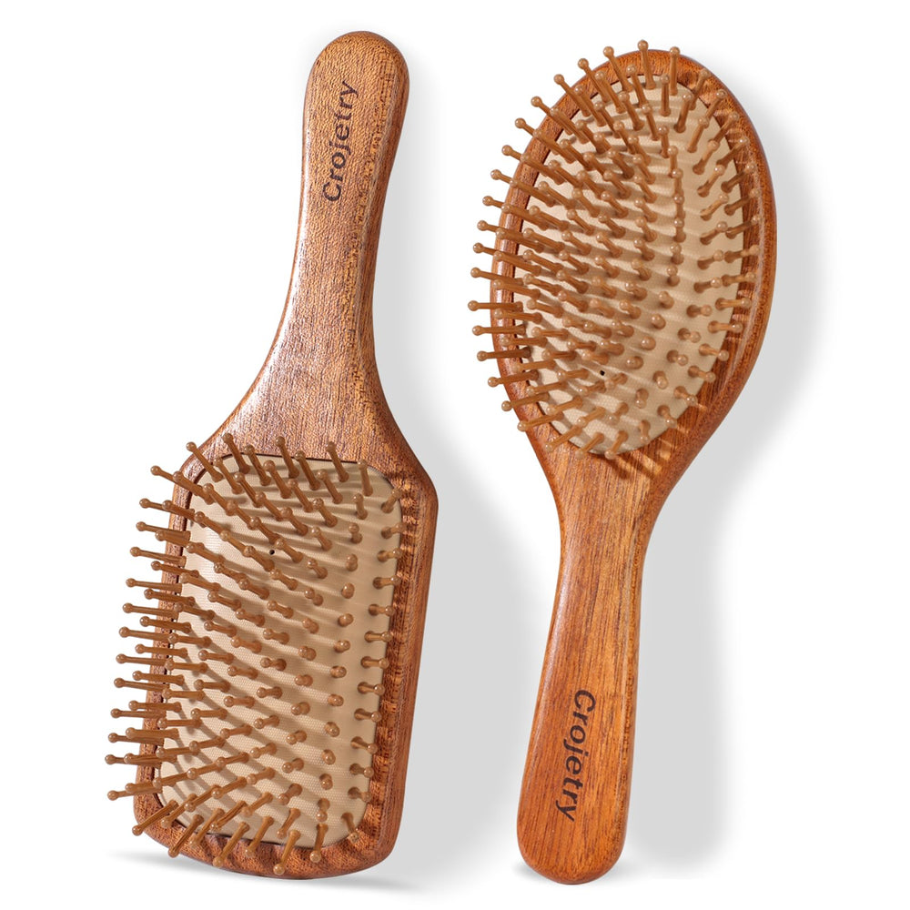 Crojetry brosse capillaire en bambou oval pour démêlage en douceur.