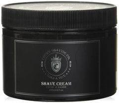 Crown Shaving Co crème rasage eucalyptus menthe en bouteille, texture riche pour rasage doux.