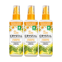 Crystal Essence Déodorant Essence Spray camomille et thé vert, fraîcheur délicate.