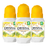 Crystal Essence déodorant minéral à bille roulante en emballage pratique pour le quotidien.