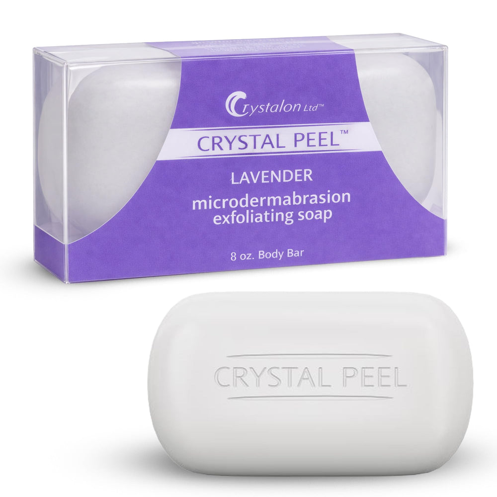 Crystal Peel: savon exfoliant lavande offrant une exfoliation douce et hydratante