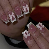 CTTHNBD onglets carres bout-blanc perles noeud, look chic