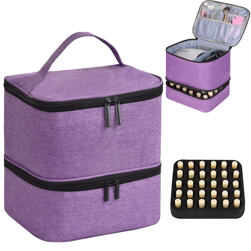 CTWWFS Organisateur vernis 30 bouteilles et lampe, rangement pratique en déplacement