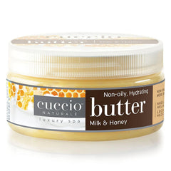 Cuccio Milk & Honey Butter Lotion bottle with pump for easy, non-greasy hydration