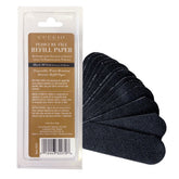 Cuccio Naturale recharges pédicure noires au grain 80 pour éliminer rugosités.